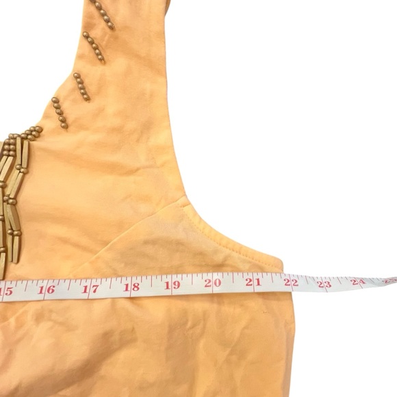 Peach Sleeveless Top with Mesh Detail - Picture 7 of 12